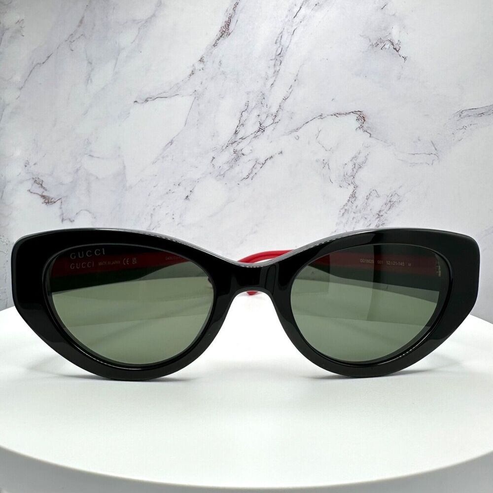 STYLISH GUCCI Sunglasses Black Gold Newest Collection GG1862S Metal Logo Cat Eye - Picture 5 of 16